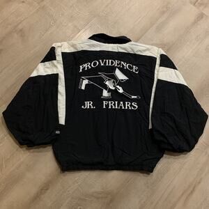 Vintage 90s Providence Jr. Junior Friars Hockey Jacket Youth Boys Medium M Black